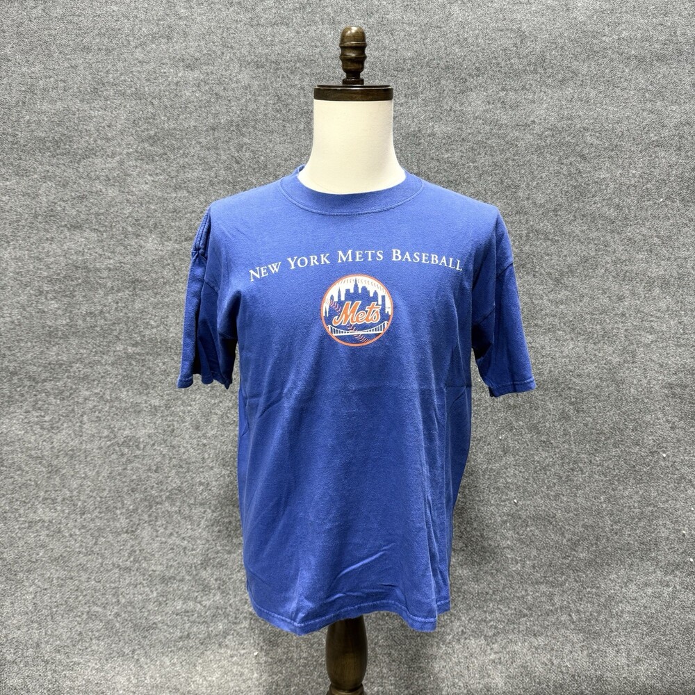 New York Mets Baseball T Shirt Mens Large Blue Jerzees MLB HIP Health Plans